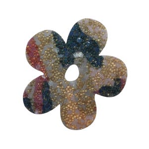 ID 6864 Beaded Flower Craft Patch Spotted Blossom Decoration Iron On Applique