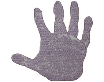 ID 9219 Purple Handprint Patch Symbol High Five Palm IronOn Embroidered Applique