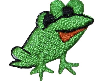 ID 9087 Green Cartoon Tree Frog Patch Amphibian Embroidered Iron On Applique