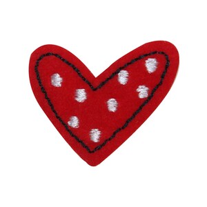 ID 3280B Spotted Heart Patch Valentines Day Love Embroidered Iron On Applique