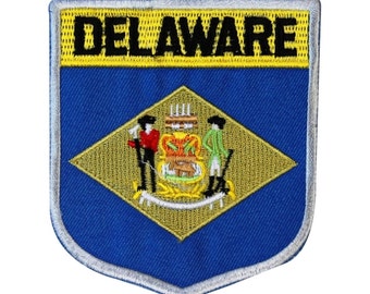 Drapeau d'état Shield Delaware Patch Badge voyage brodé à coudre appliqué