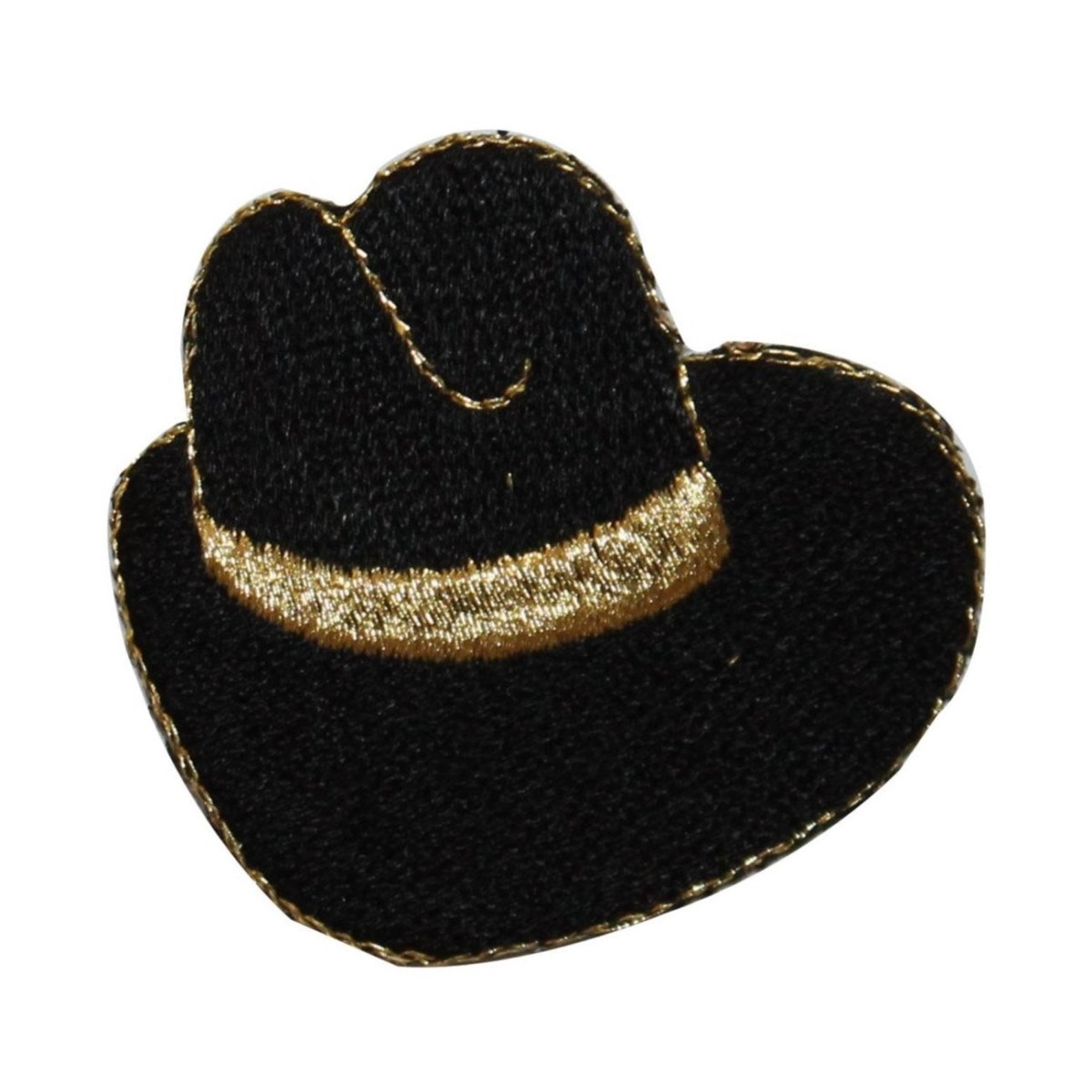 ID 7606 Black Cowboy Hat Patch Western Ten Gallon Embroidered Etsy UK