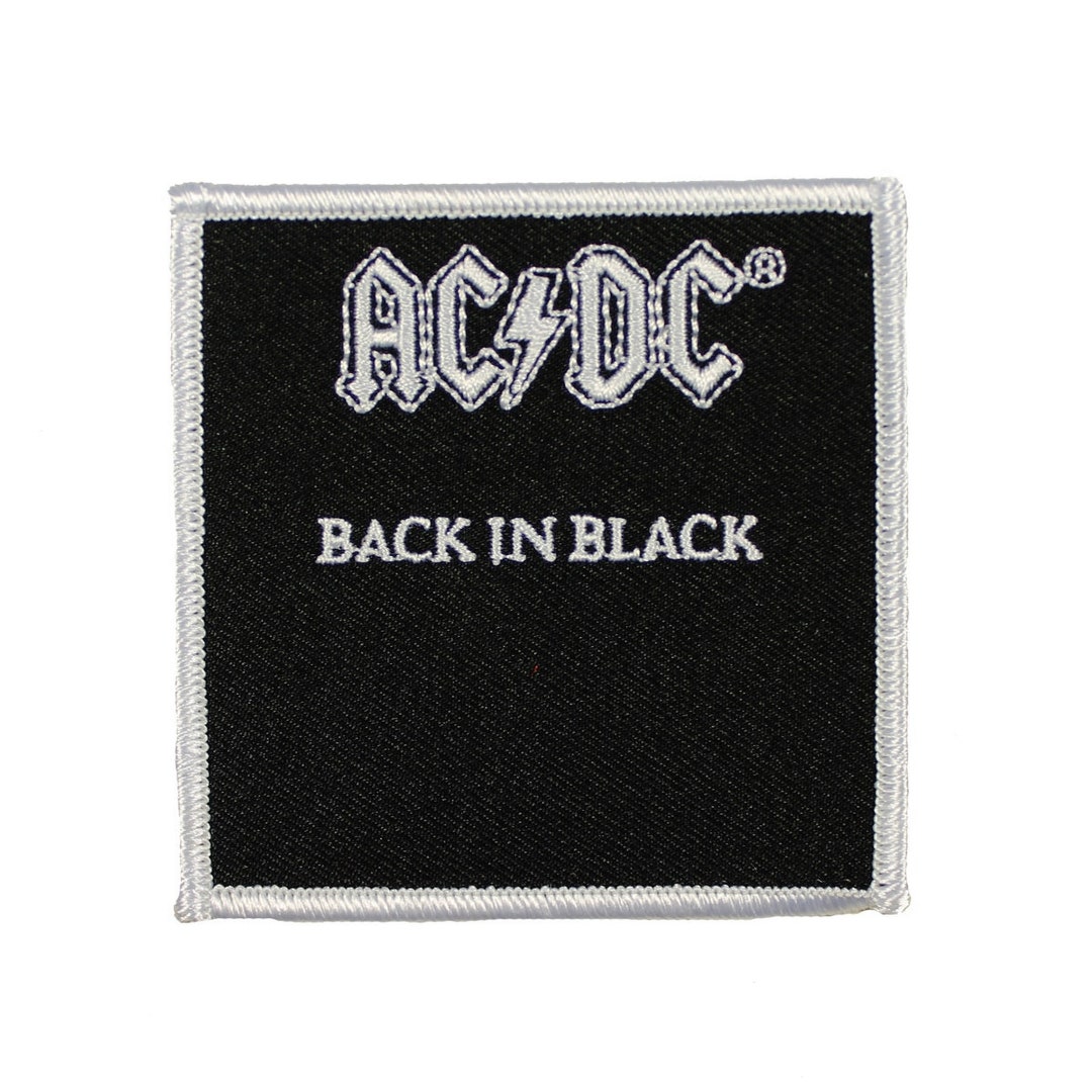 AC/DC ACDC Back in Black Album Cover Art Patch Hard Rock Band Iron On ...