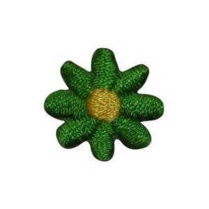 ID 6654 Lot of 3 Green Flower Blossom Patch Garden Embroidered Iron On Applique