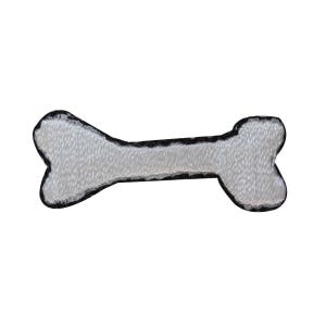 May include: White embroidered bone-shaped patch with a black outline.