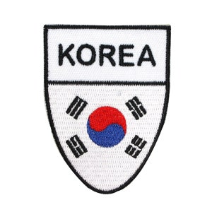 South Korea National Flag Shield Patch Badge Country Embroidered Iron On Applique