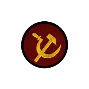 Hammer & Sickle Patch Embroidered Iron On Applique