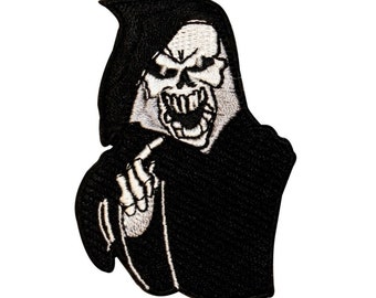 Sensenmann Death Touch Patch Schädel Biker Skelett Gesticktes Aufbügeln Applikation