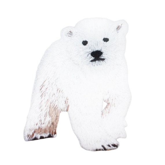 Animals White Baby Polar Bear Embroidered Iron On Patch