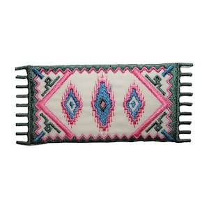 ID 8791 Southern Mexican Rug Patch Western Poncho Embroidered Iron On Applique