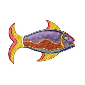 ID 0214 Tropical Parrot Fish Patch Ocean Swimming Embroidered Iron On Applique