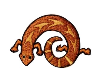 ID 0748 Tribal Lizard Patch Gecko Salamander Symbol Embroidered Iron On Applique