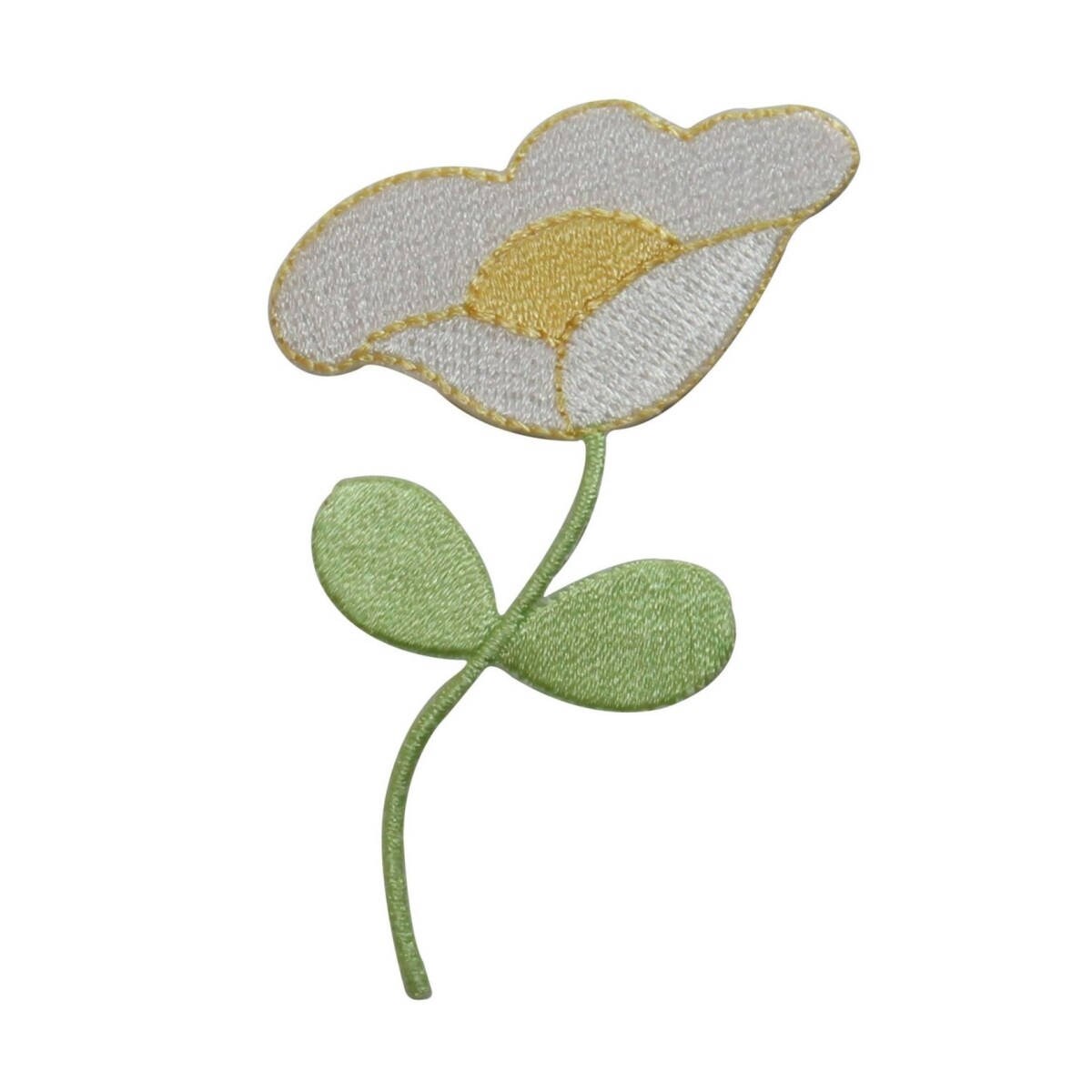 ID 6909 White Flower Blossom Patch Spring Plant Embroidered Iron