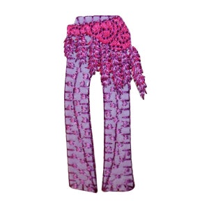 ID 7730 Bell Bottom Jeans Patch Hippie Flare Pants Embroidered Iron On Applique