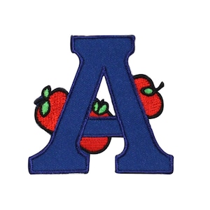 ID 0991 Lettre A Apple Patch apprentissage de la lecture fer brodé sur appliqué