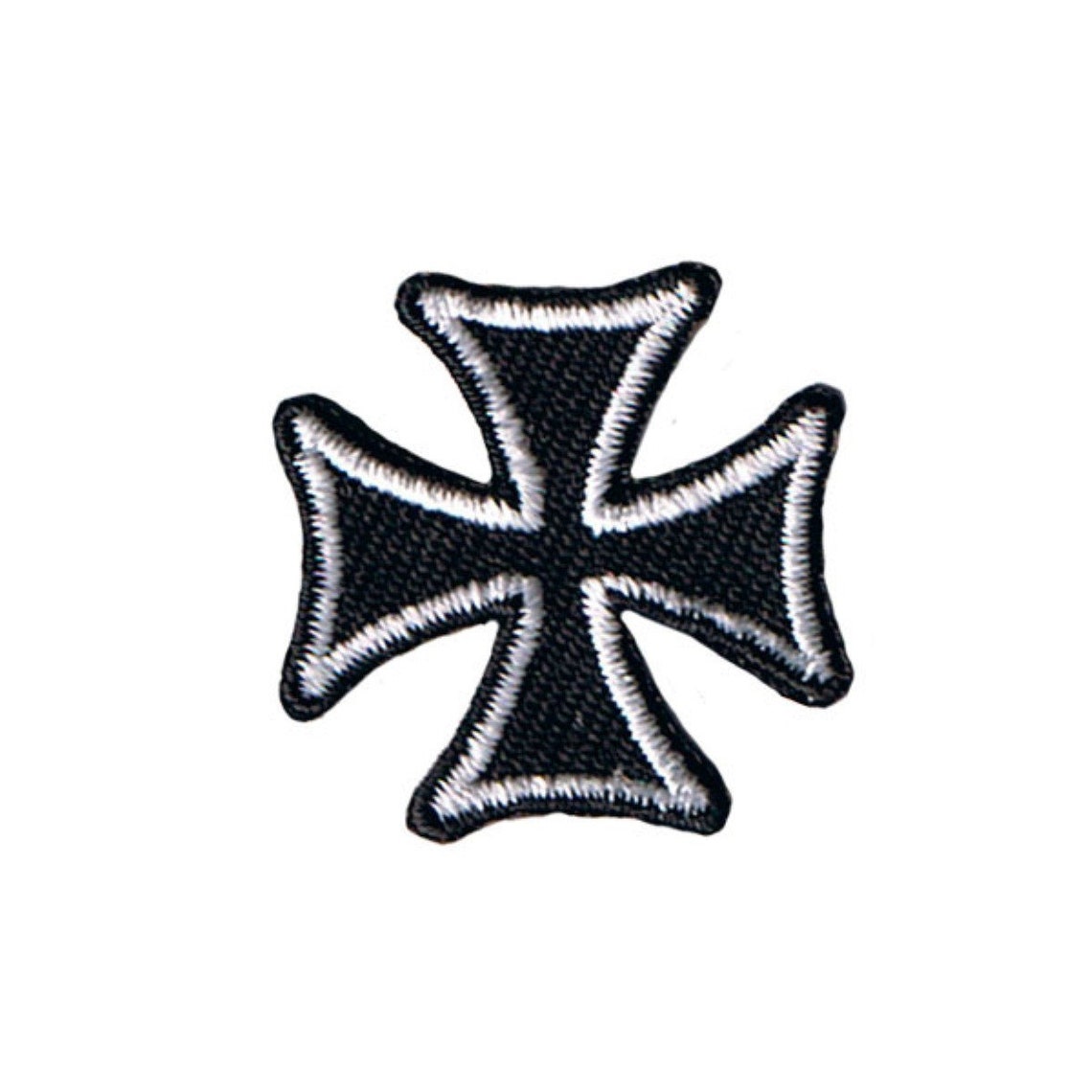 1 Inch White on Black Maltese Cross Patch Biker Symbol Etsy
