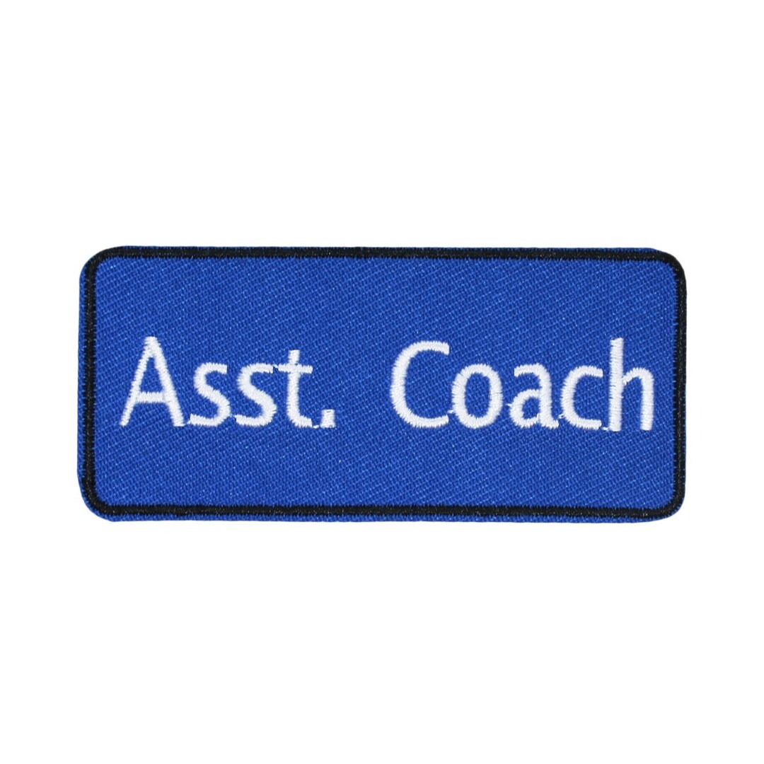 Blue Team Assistant Coach Name Tag Patch Sport Club Instructor Iron on ...