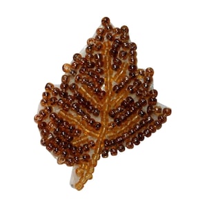 ID 8940 Oak Tree Leaf Patch Fall Autumn Leaves Nature Beaded Iron On Applique