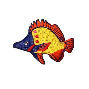 ID 0254 Butterfly Fish Patch Aquarium Sea Swimming Embroidered Iron On Applique