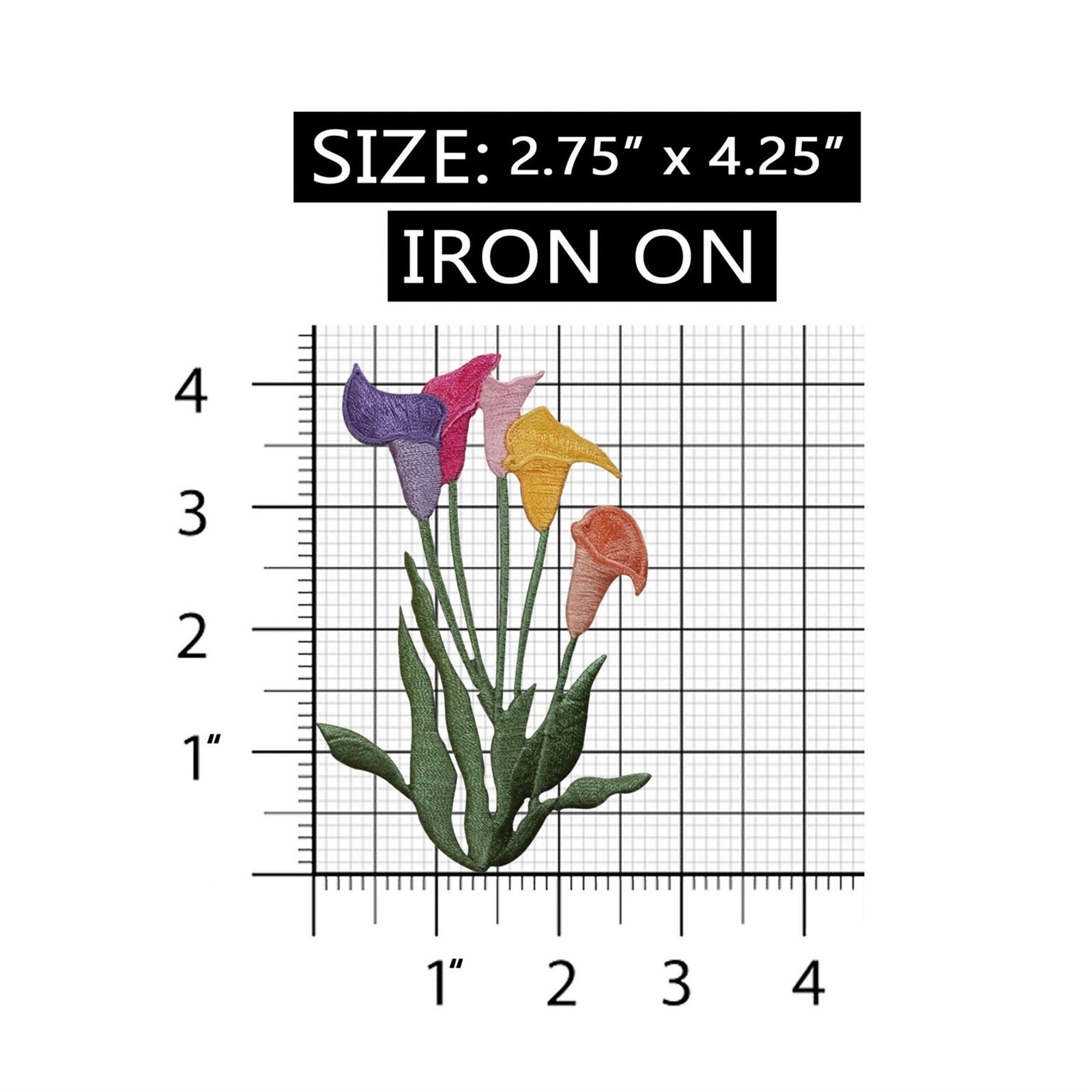 ・ lily (⁠◍⁠•⁠ᴗ⁠•⁠◍⁠)⁠❤ ID 6931 Multi Colored Lily Flowers Patch Garden Embroidered Iron