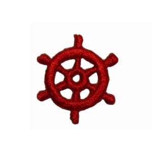 ID 1981A Lot of 3 Ship Wheel Patch Boat Steering Embroidered Iron On Applique