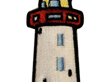 Lighthouse Patch Travel Beach Tower Building Embroidered Iron On Applique