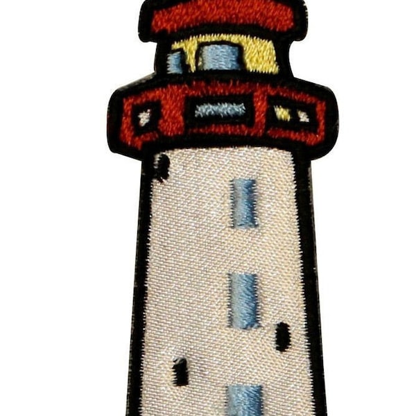 Lighthouse Patch Travel Beach Tower Building Embroidered Iron On Applique