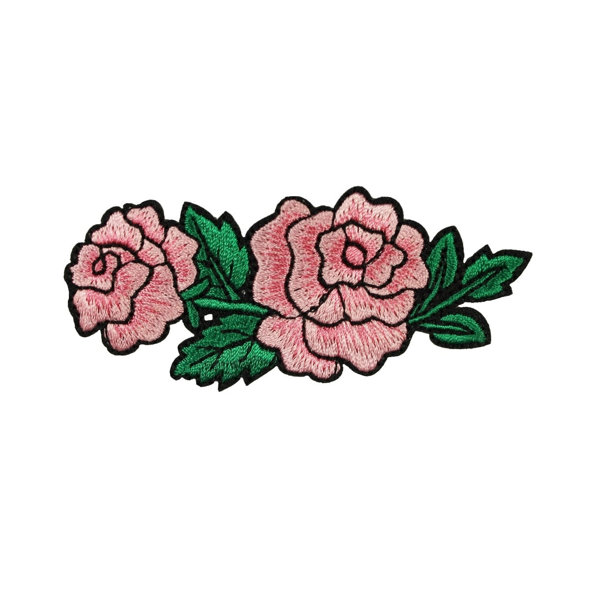 ID 6157 Pink Rose Blossom Patch Pair Flower Love Iron on