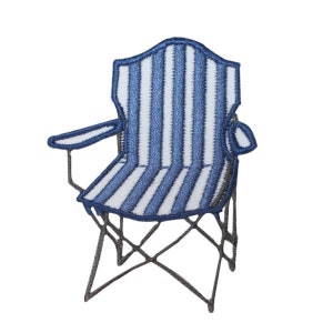 ID 1790 Striped Lawn Chair Patch Outside Furniture Embroidered Iron On Applique