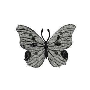 ID 2125 Dark Butterfly Patch Night Garden Insect Embroidered Iron On Applique