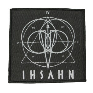 Peut inclure: Patch brodé noir avec un motif géométrique blanc et le mot "IHSAHN" en lettres blanches.