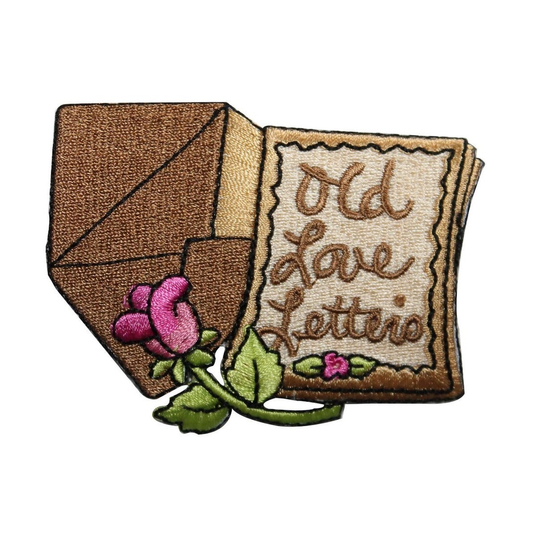 ID 7904 Old Love Letters Patch Rose Flower Pages Embroidered