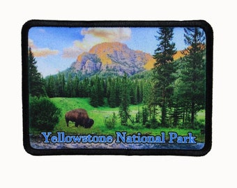 Yellowstone National Park Patch Hiking Travel Dye Sublimation Iron On Applique