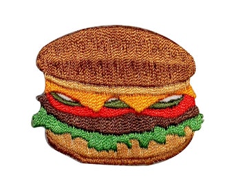 1.25" Embroidery Hamburger Snack Applique Patch 
