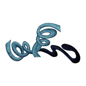ID 8833 Blue Loop Twists Patch Swirl Curl Confetti Embroidered Iron On Applique