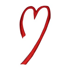 ID 3287E Heart Outline Craft Patch Valentines Love Embroidered Iron On Applique