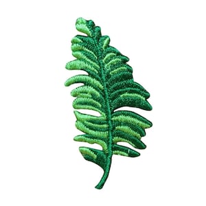 ID 7181 Tropical Fern Patch Plant Branch Leaf Craft Embroidered Iron On Applique zdjęcie 1