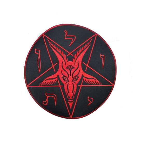 Red The Leviathan Cross of Satan Occult Symbol Embroidered Patch Applique