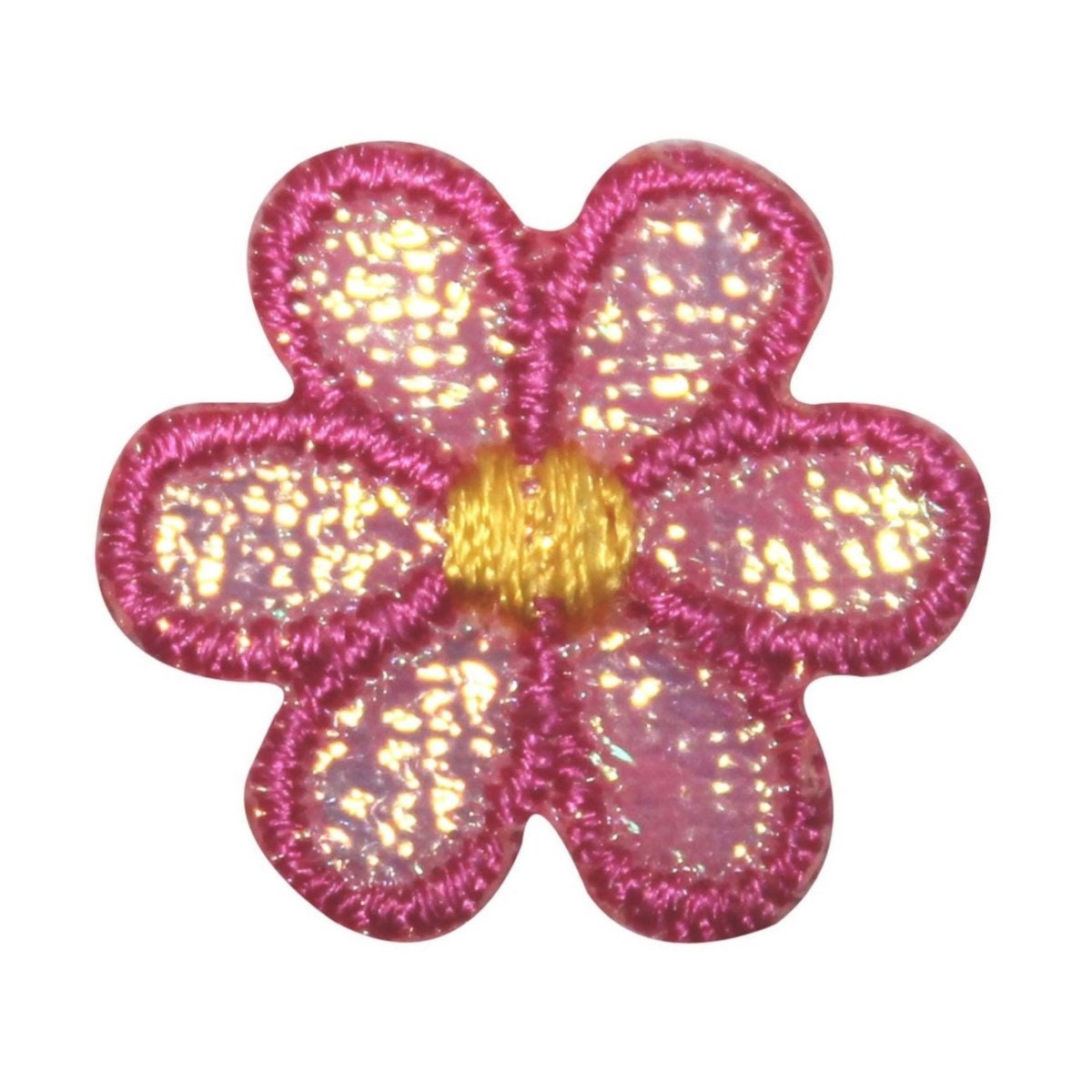 ID 8480 Lot of 3 Pink Daisy Flower Patch Blossom Embroidered
