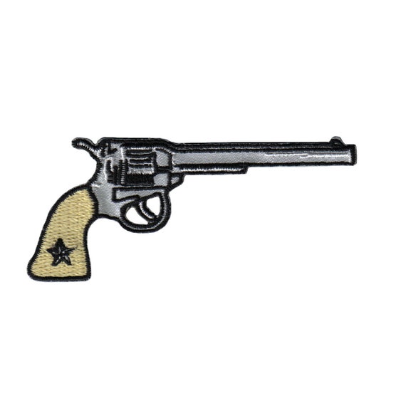 Girls Pink Cowboy Pistol Gun Patch Embroidered Badge Iron Sew On Shirt Jeans Bag
