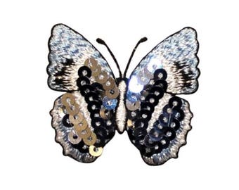 ID 2300B Ailes à paillettes Patch papillon Fée Jardin Fer brodé sur applique