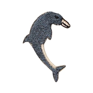 ID 0288 Dolphin Jumping Out Of Water Patch Playing Embroidered Iron On Applique