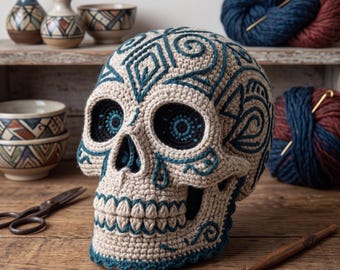 Sugar Skull Amigurumi Pattern PDF Crochet Skull Day of the Dead Beginner Tutorial Pattern Download