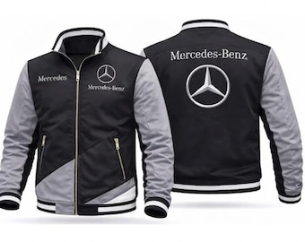 Mercedes-Benz Varsity Bomber Jacket – Black & Grey Two-Tone Sportswear