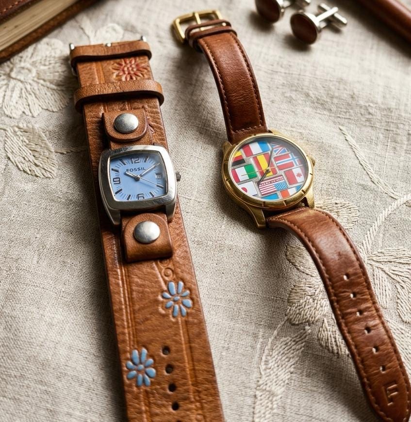 Fossil big tic watch - Etsy 日本