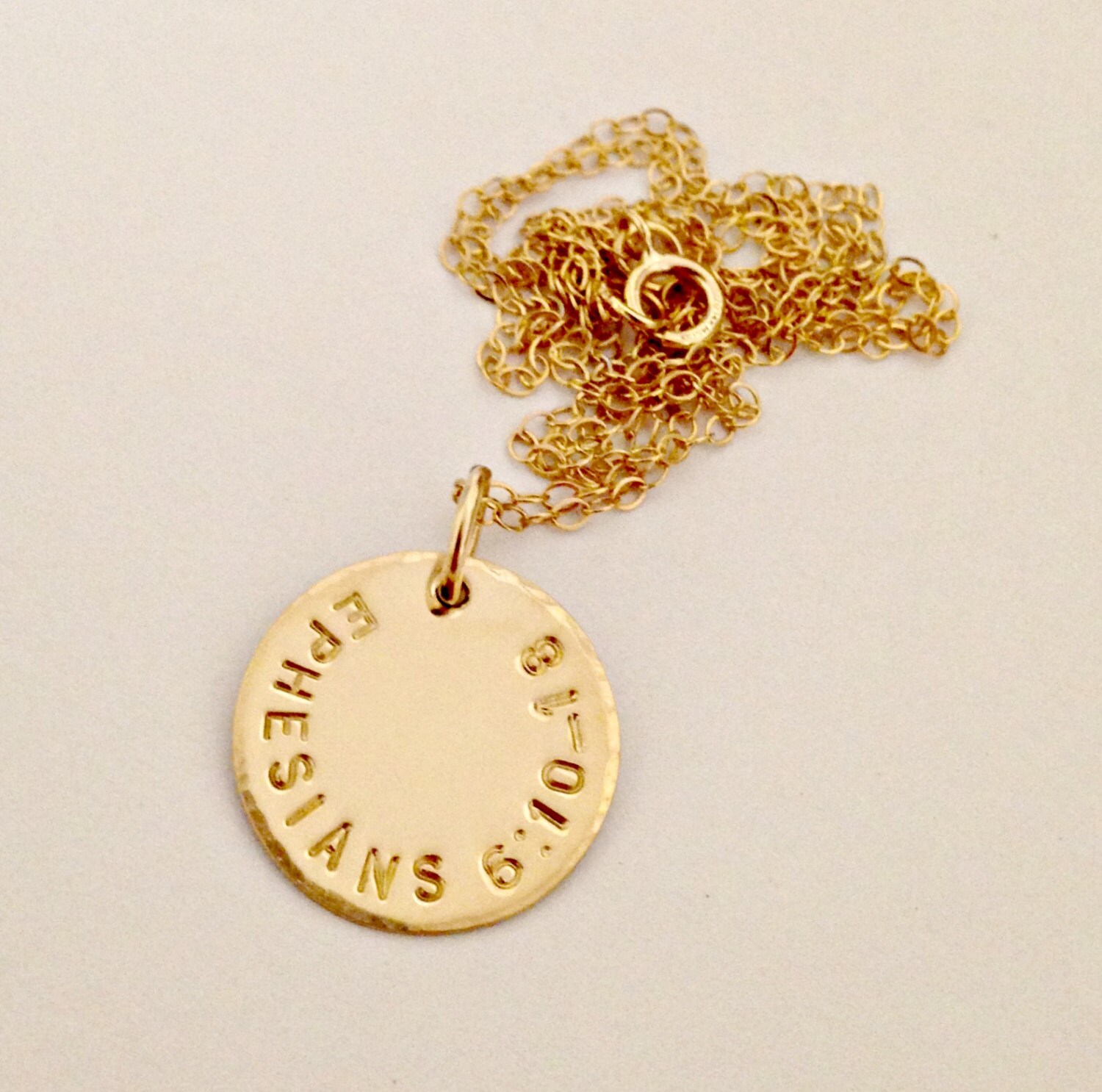 Personalized Gold Bible Verse Necklace Custom Hand Stamped | Etsy