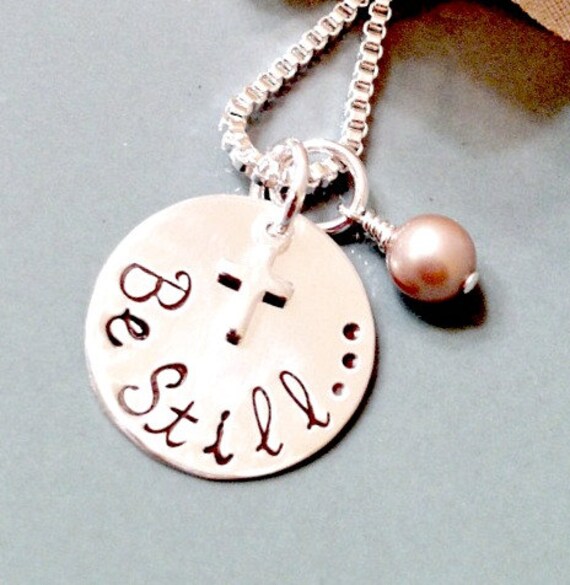Items similar to Hand Stamped Bible Verse Necklace