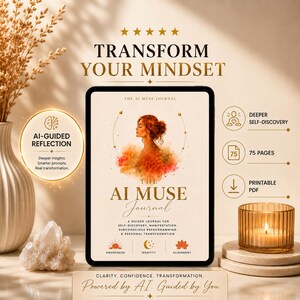 AI-Guided Manifestation Journal | Future Self, Reflection Workbook (Digital Download)