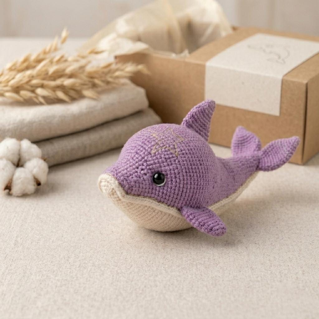 30 Dolphin Crochet Patterns for Ocean-Inspired Amigurumi, Gifts, and Nursery Decor 14 Purple Dolphin Amigurumi Pattern