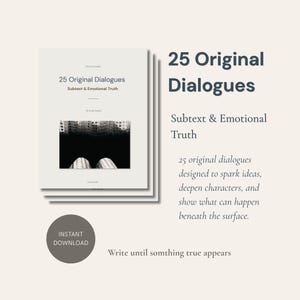 Suggestions d'écriture de dialogues pour romanciers | 25 exemples de dialogues avec sous-texte | Exercices d'écriture créative | Téléchargement PDF pour l'écriture de fiction